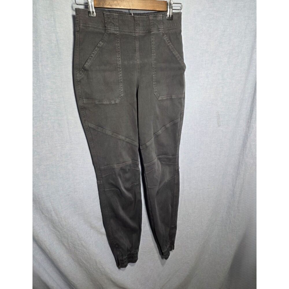 SPANX Womens Washed Charcoal Black Stretch Twill Cargo Jogger Pants 20319R Small